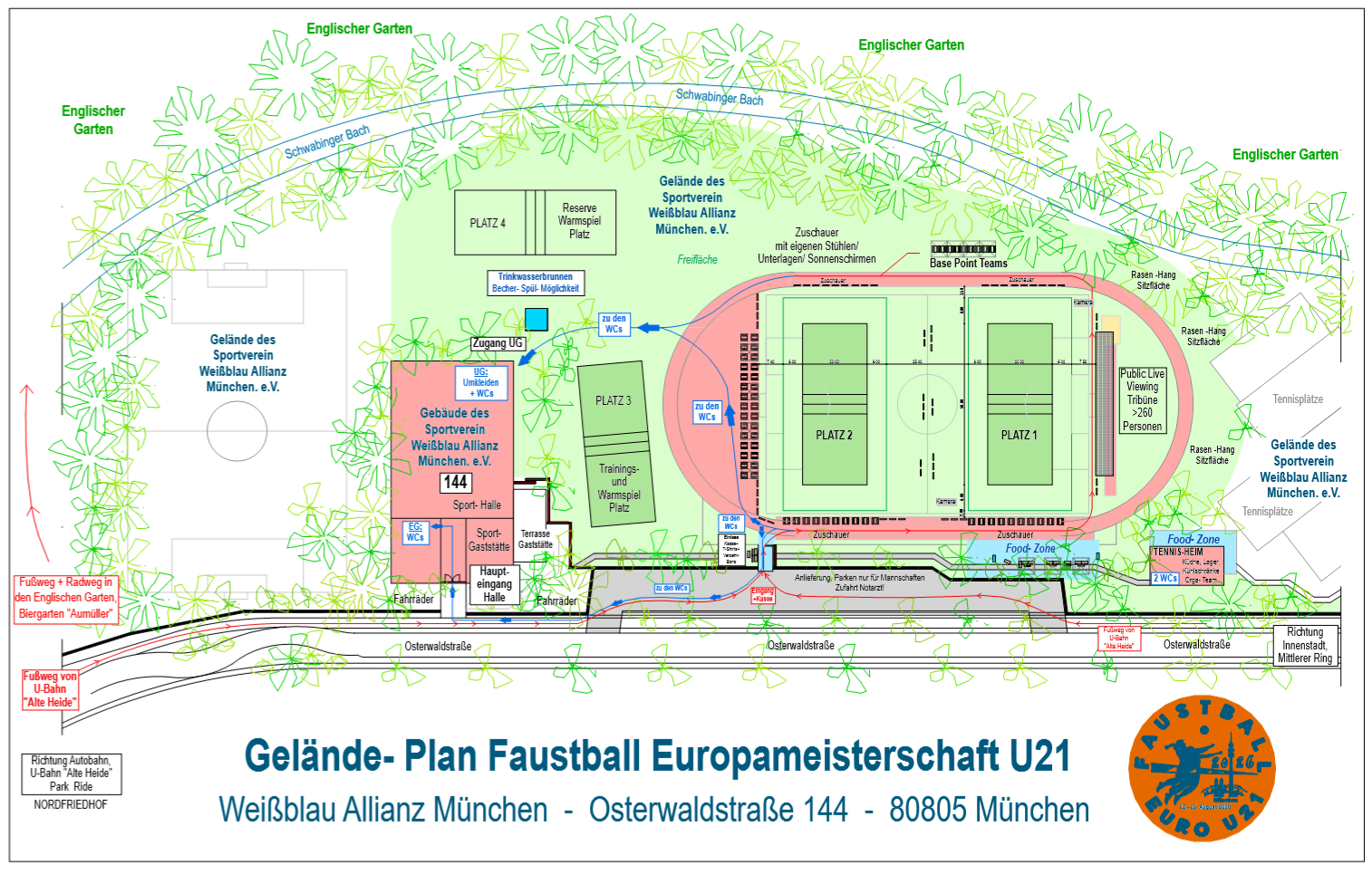 Venue map of SV Weißblau-Allianz Munich e.V.